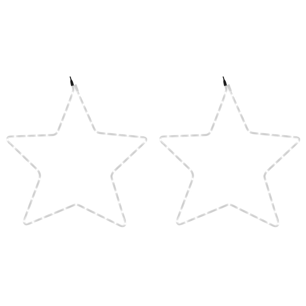 Christmas Star Figure Set of 2 Warm White Steel, PVC Medium