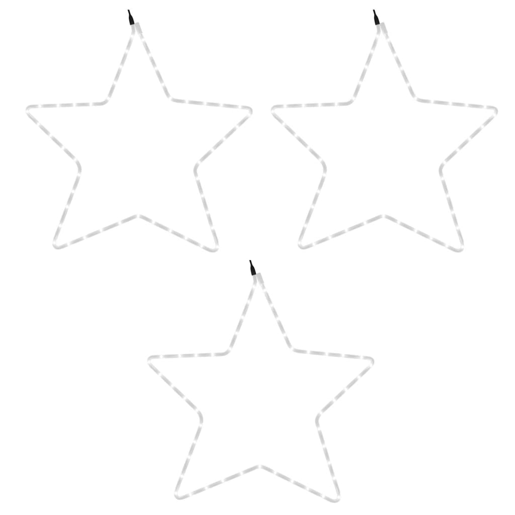 Christmas Star Figure Set of 3 Warm White Steel, PVC Medium