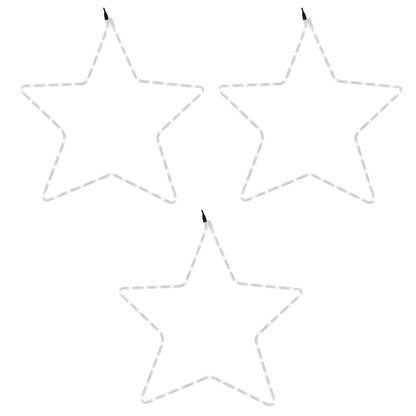Christmas Star Figure Set of 3 Warm White Steel, PVC Medium