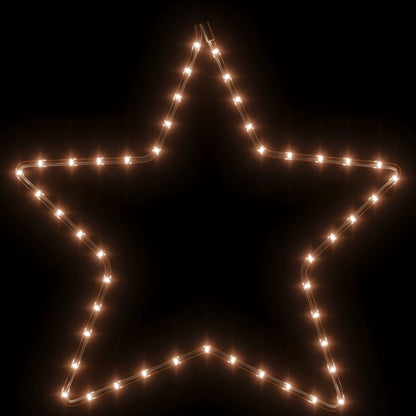 Christmas Star Figure Set of 3 Warm White Steel, PVC Medium