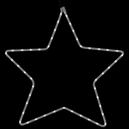 Christmas Star Figure Set of 3 Warm White Steel, PVC Medium