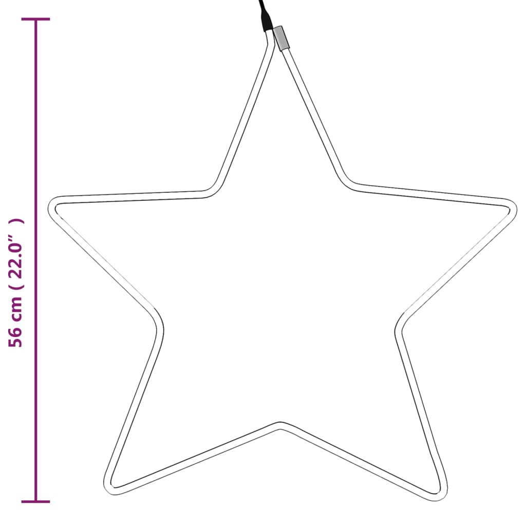 Christmas Star Figure Set of 3 Warm White Steel, PVC Medium