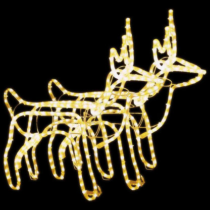 Christmas Reindeer Figure Set of 2 Warm White Steel