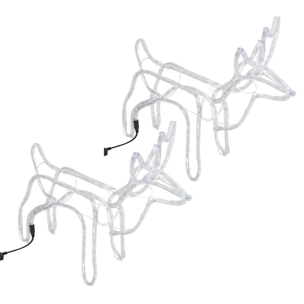 Christmas Reindeer Figure Set of 2 Warm White Steel