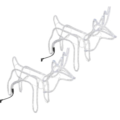 Christmas Reindeer Figure Set of 2 Warm White Steel