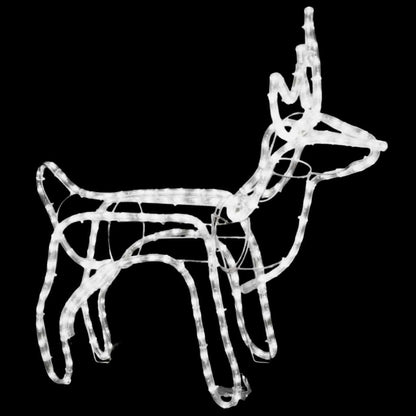 Christmas Reindeer Figure Set of 2 Warm White Steel