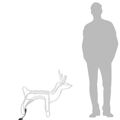 Christmas Reindeer Figure Set of 2 Warm White Steel