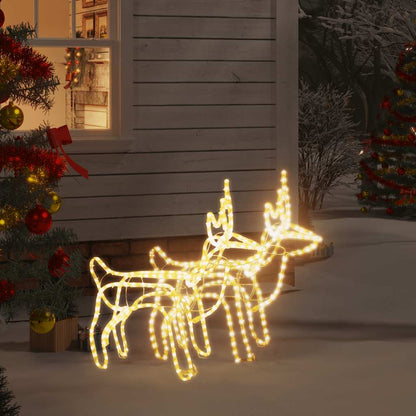 Christmas Reindeer Figure Set of 2 Warm White Steel