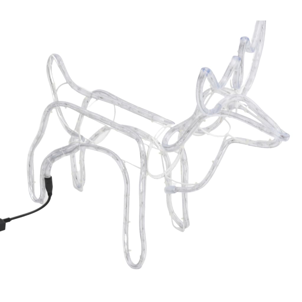 Christmas Reindeer Figure Set of 3 Warm White Steel Foldable