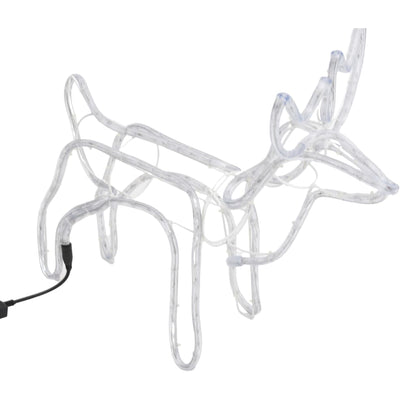 Christmas Reindeer Figure Set of 3 Warm White Steel Foldable