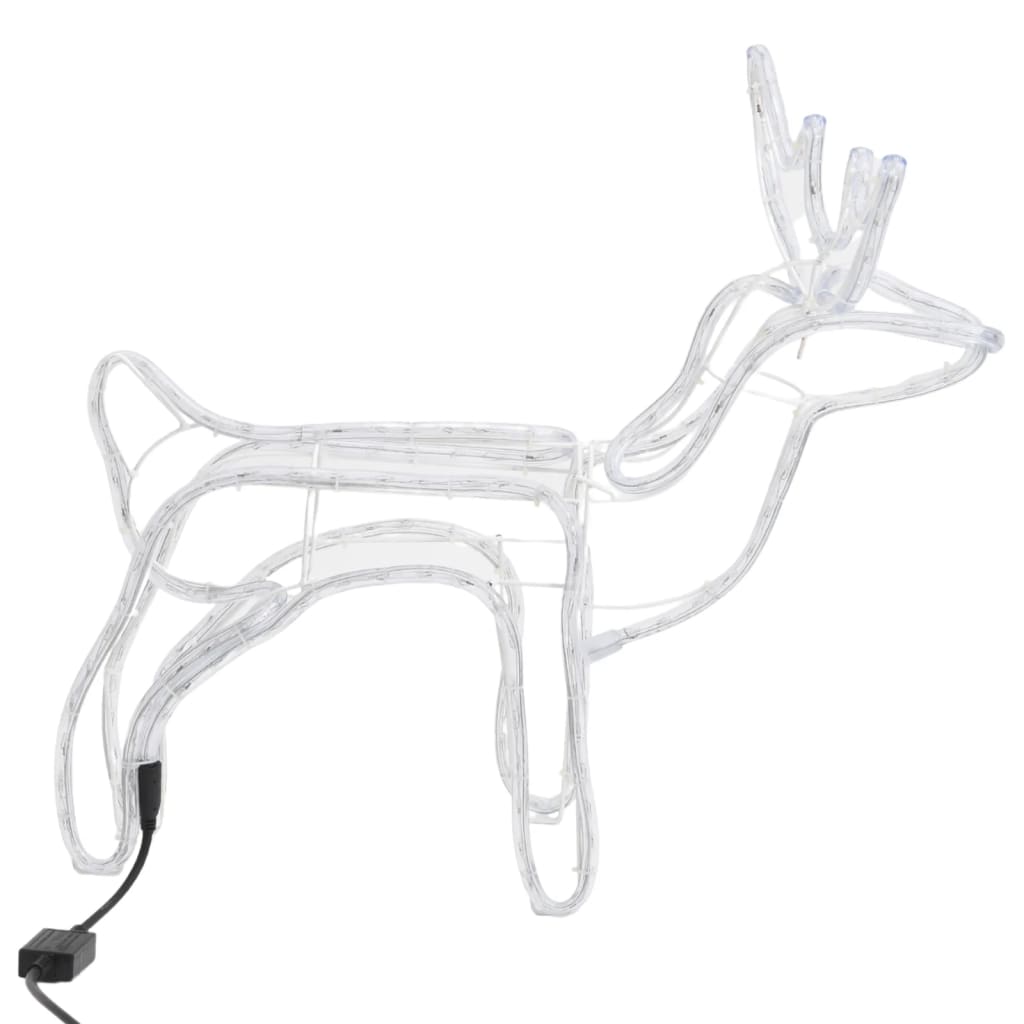Christmas Reindeer Figure Set of 3 Warm White Steel Foldable