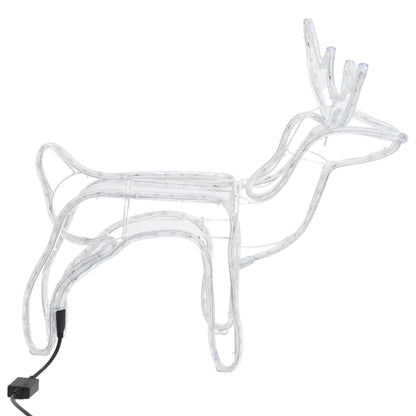 Christmas Reindeer Figure Set of 3 Warm White Steel Foldable