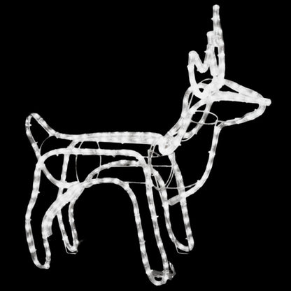 Christmas Reindeer Figure Set of 3 Warm White Steel Foldable