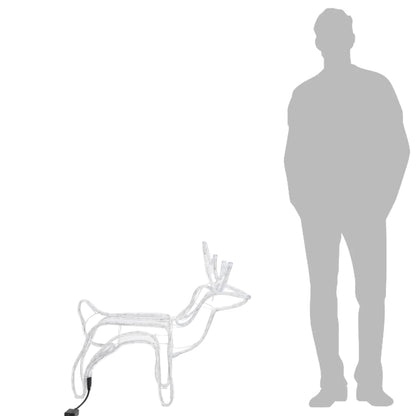 Christmas Reindeer Figure Set of 3 Warm White Steel Foldable