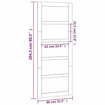 Barn Door White 31.5x0.7x80.5" Solid Wood Pine