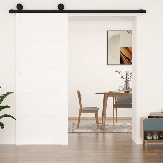 Barn Door White 31.5x0.7x80.5" Solid Wood Pine