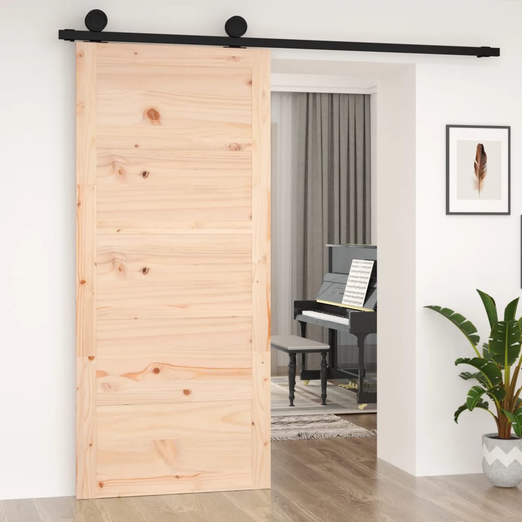 Barn Door 35.4x0.7x80.5" Solid Wood Pine