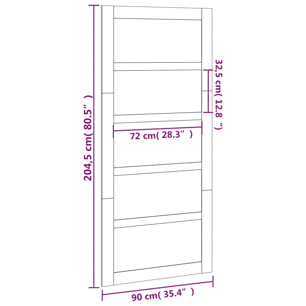 Barn Door 35.4x0.7x80.5" Solid Wood Pine