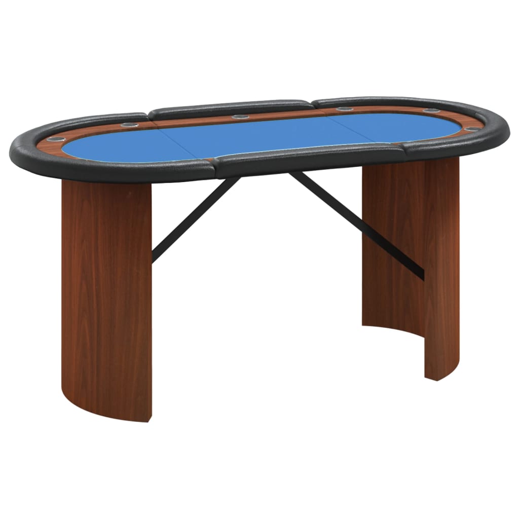 10-Player Poker Table Blue 63"x31.5"x29.5"