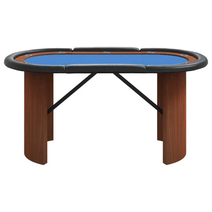 10-Player Poker Table Blue 63"x31.5"x29.5"