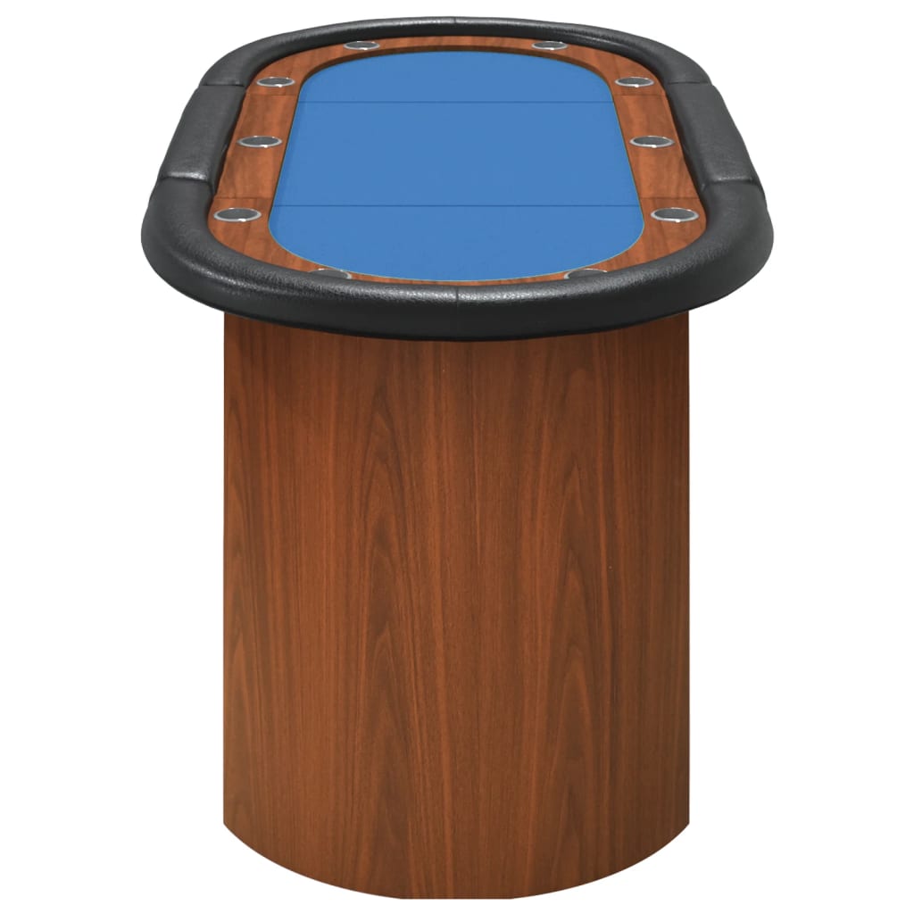 10-Player Poker Table Blue 63"x31.5"x29.5"