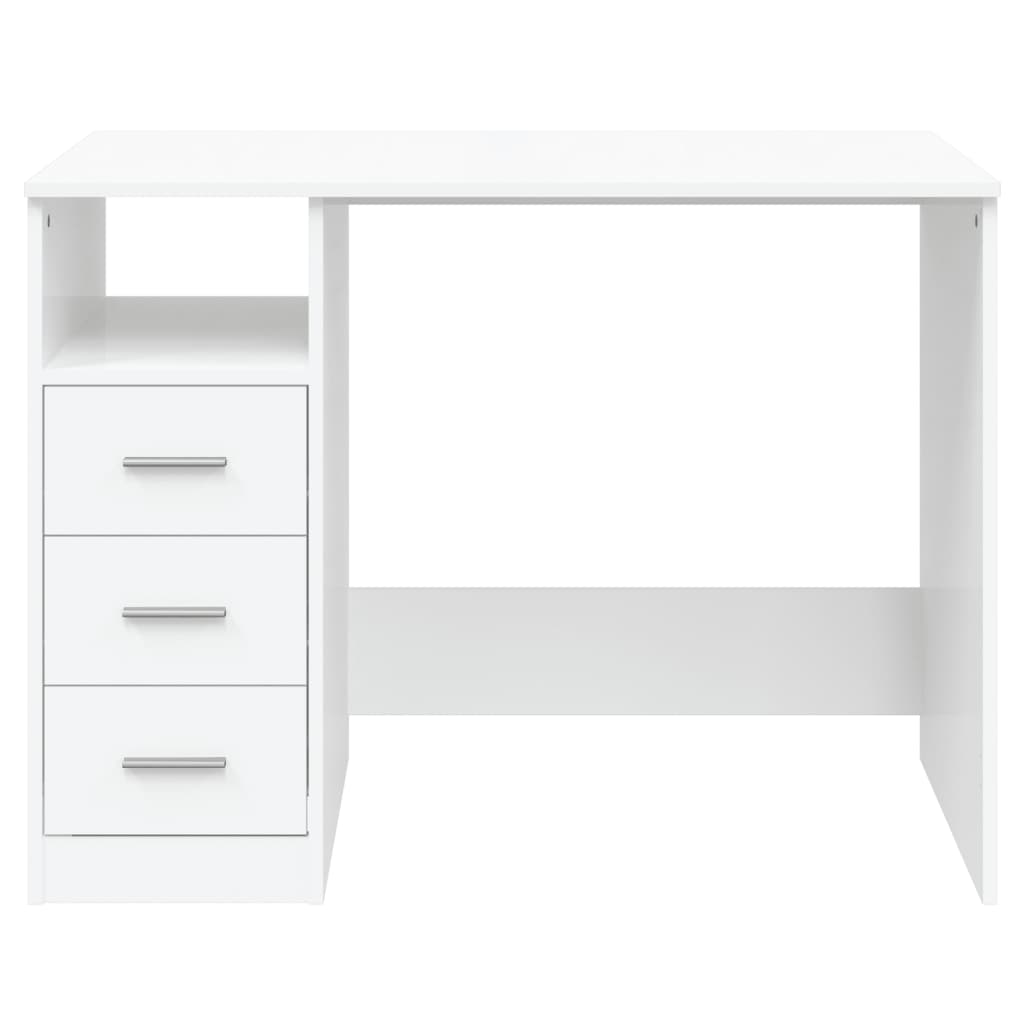 Desk with Drawers White 40.2x19.7x29.9" Engineered Wood