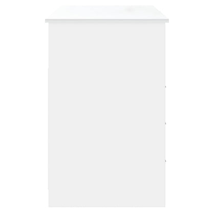 Desk with Drawers White 40.2x19.7x29.9" Engineered Wood