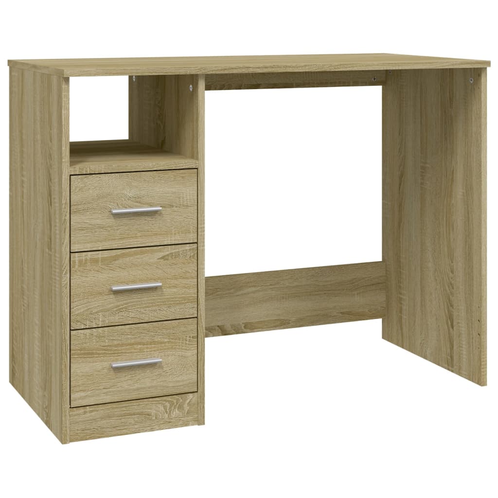 Desk with Drawers Sonoma Oak 40.2x19.7x29.9" Engineered Wood
