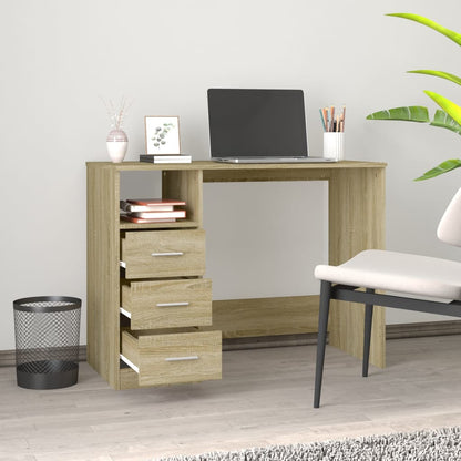 Desk with Drawers Sonoma Oak 40.2x19.7x29.9" Engineered Wood