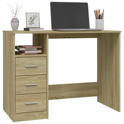 Desk with Drawers Sonoma Oak 40.2x19.7x29.9" Engineered Wood