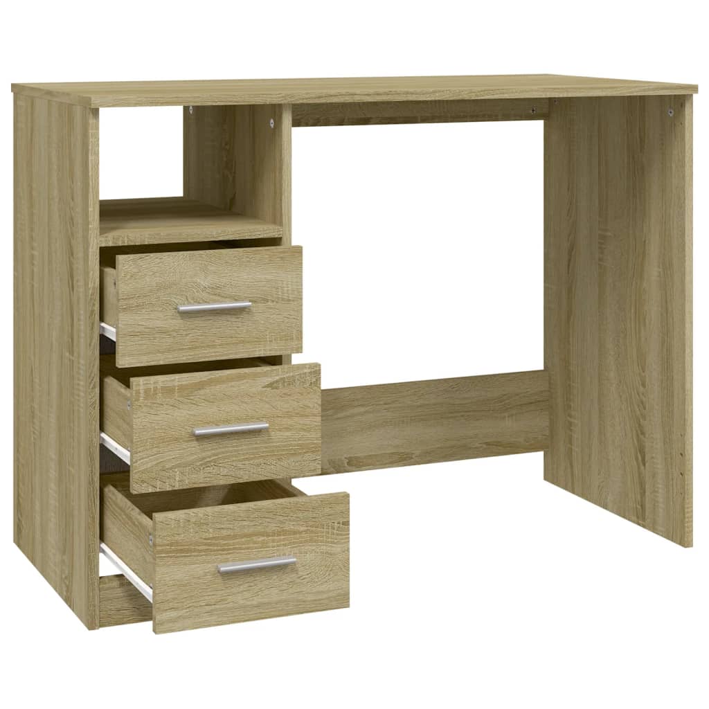 Desk with Drawers Sonoma Oak 40.2x19.7x29.9" Engineered Wood