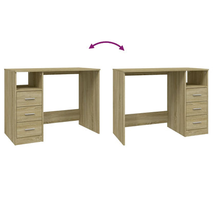 Desk with Drawers Sonoma Oak 40.2x19.7x29.9" Engineered Wood