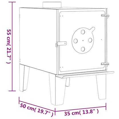 Camping Stove 13.8"x19.7"x21.7" Corten Steel