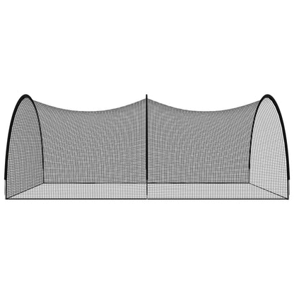 Baseball Batting Cage Net Black 236.2"x157.5"x98.4" Polyester