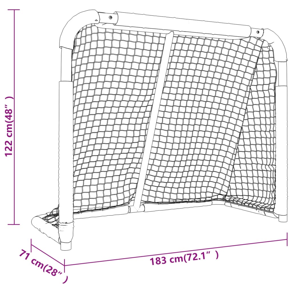 Hockey Goal Red and White 72"x28"x48" Polyester