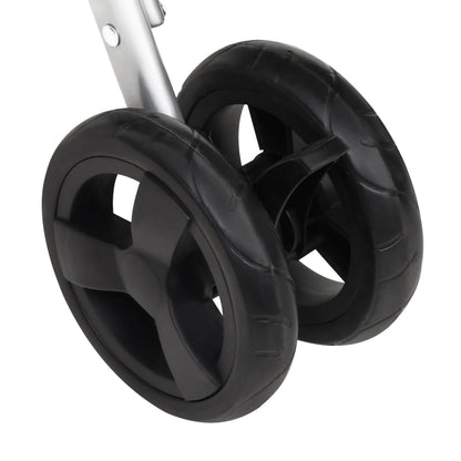 Dog Stroller Black Linen Fabric and Steel 39.4 x 19.3 x 37.8 in