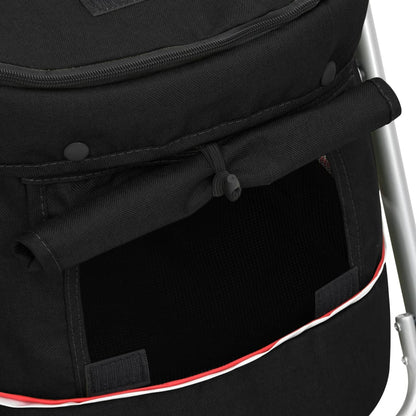 Dog Stroller Black Linen Fabric and Steel 39.4 x 19.3 x 37.8 in