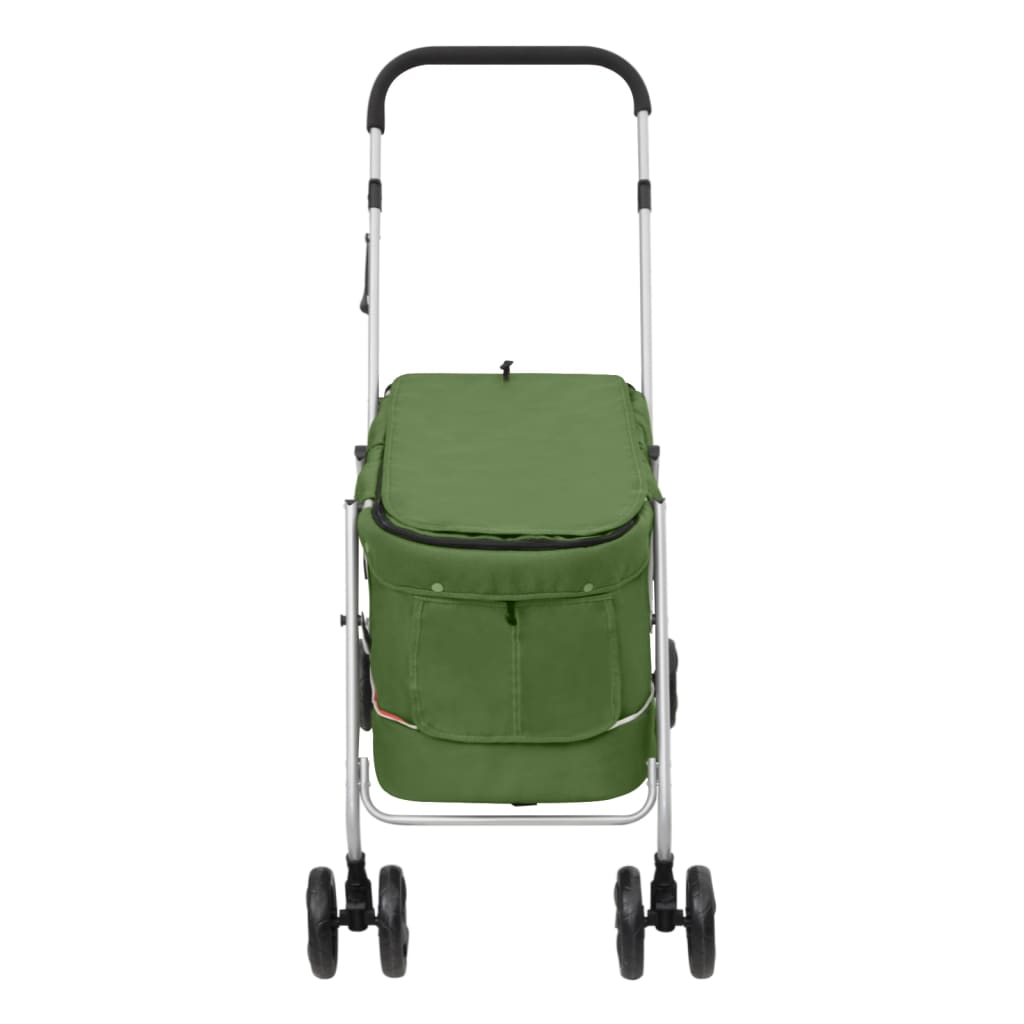 Dog Stroller Green Linen fabric 39.4 x 19.3 x 37.8 in Foldable