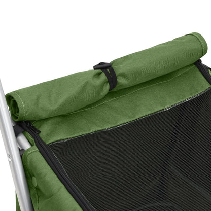 Dog Stroller Green Linen fabric 39.4 x 19.3 x 37.8 in Foldable