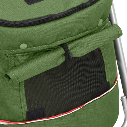 Dog Stroller Green Linen fabric 39.4 x 19.3 x 37.8 in Foldable