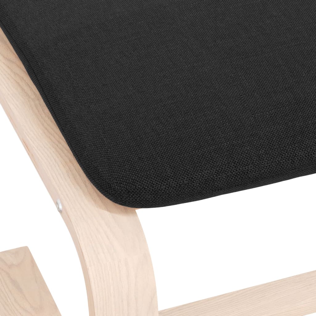 Footstool Black 20.1"x16.1"x15.7" Fabric