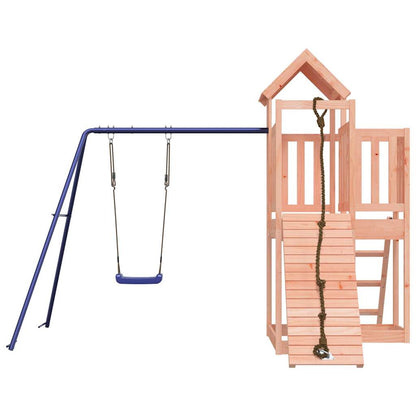 Outdoor Playset Natural Wood and Blue Solid Douglas Fir Wood