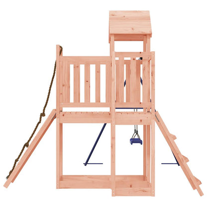 Outdoor Playset Natural Wood and Blue Solid Douglas Fir Wood