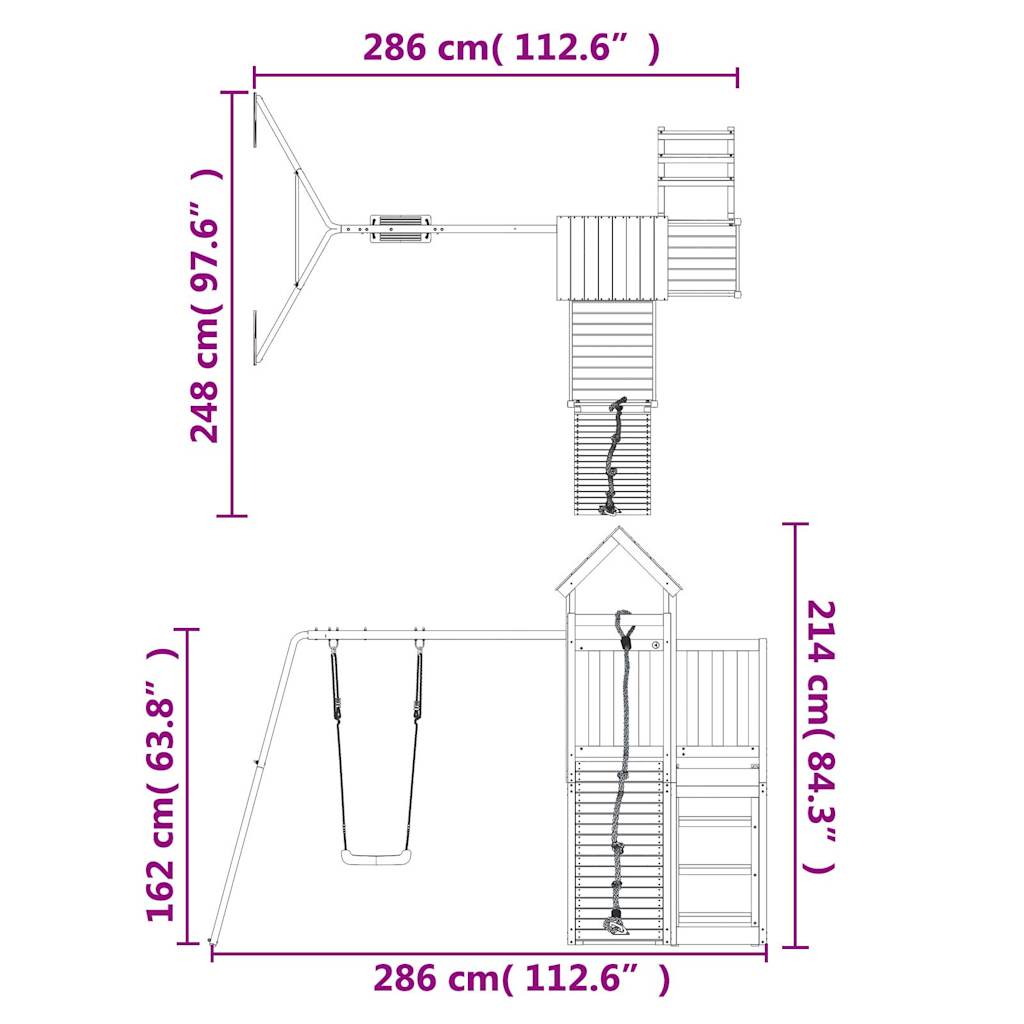 Outdoor Playset Natural wood, Blue