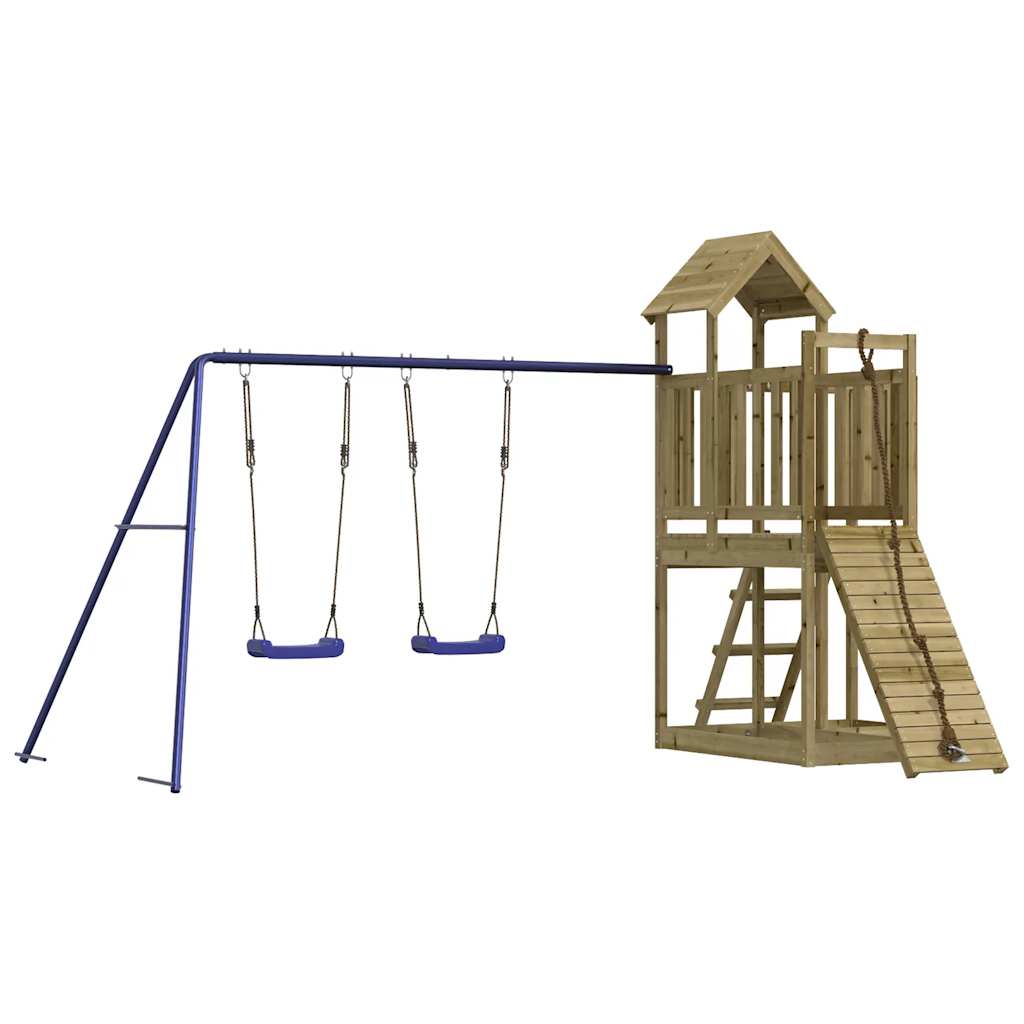 Outdoor Playset Natural Wood Vacuum Pressure Treated Pinewood Large