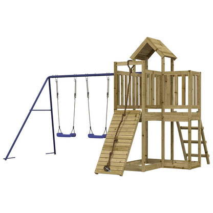 Outdoor Playset Natural Wood Vacuum Pressure Treated Pinewood Large