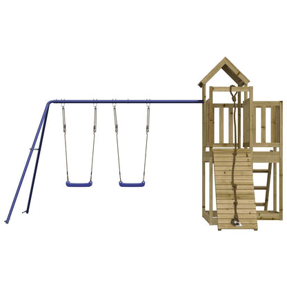 Outdoor Playset Natural Wood Vacuum Pressure Treated Pinewood Large