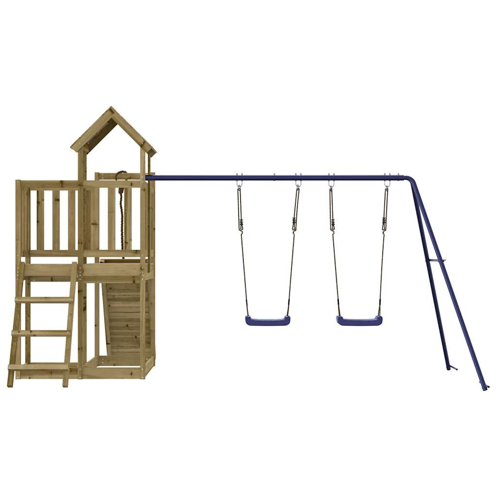 Outdoor Playset Natural Wood Vacuum Pressure Treated Pinewood Large