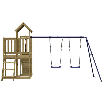 Outdoor Playset Natural Wood Vacuum Pressure Treated Pinewood Large