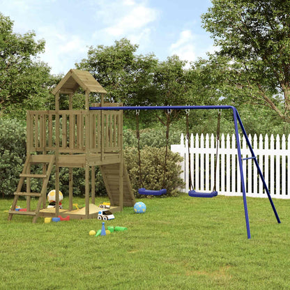 Outdoor Playset Natural Wood Vacuum Pressure Treated Pinewood Large